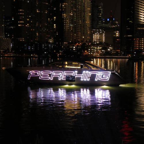 PERSHING line of luxury yatchs, laser show at the Mandarin Oriental Miami
